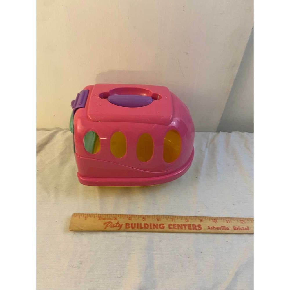 Pink pretend‎ pet carrier for stuffed cat dog 9x7”